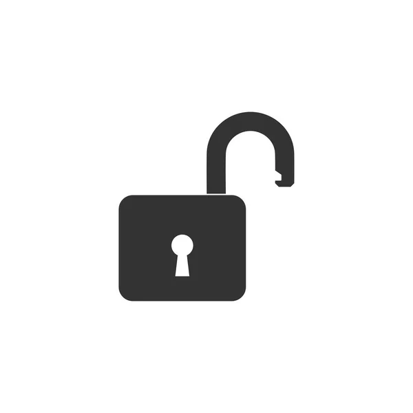 Open padlock icon isolated. Lock symbol. Flat design. Vector Illustration — Stock Vector