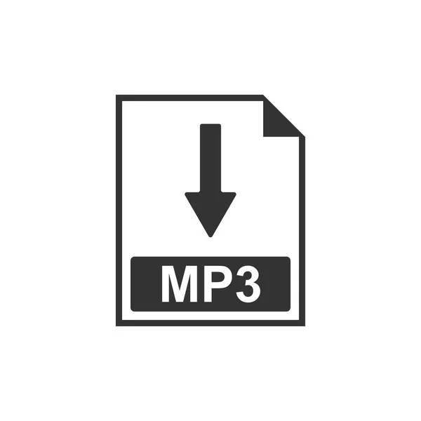 MP3 fájl dokumentum ikonja. Letöltés MP3 gomb elszigetelt. Lapos kialakítás. Vektoros illusztráció — Stock Vector