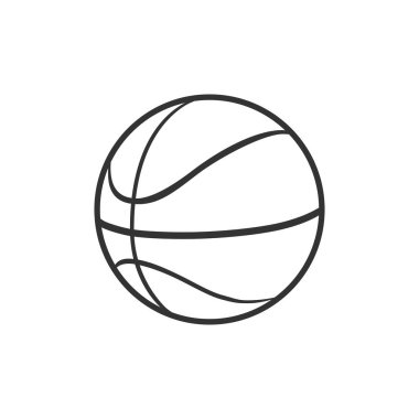 Basketbol topu simgesi izole. Spor sembolü. Düz tasarım. Vektör İllüstrasyonu