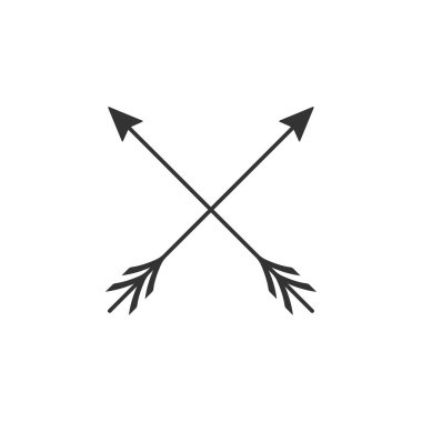 Çapraz oklar simgesi yalıtılmış. Düz tasarım. Vektör İllüstrasyonu