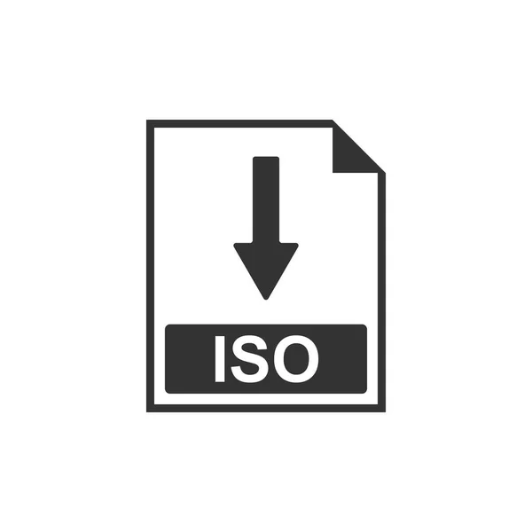 Iso 文件文档图标。下载 Iso 按钮图标隔离。平面设计。矢量插图 — 图库矢量图片