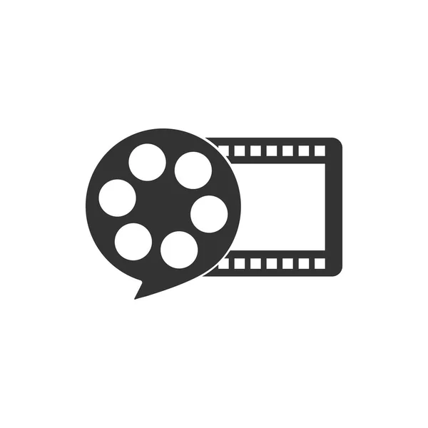 Filmrolle und spielen Video Film Film Ikone isoliert. flache Bauweise. Vektorillustration — Stockvektor