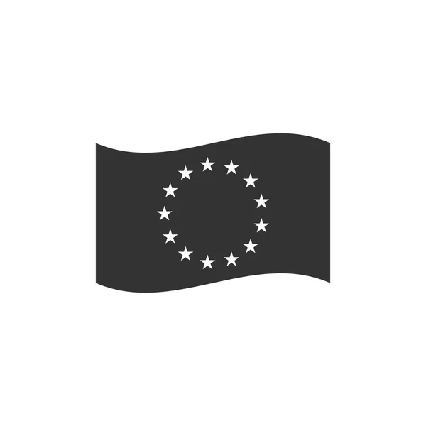 Isolement du drapeau de l'Union européenne. Symbole du cercle européen. Agitant le drapeau de l'UE. Design plat. Illustration vectorielle — Image vectorielle