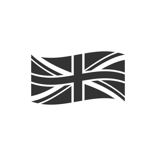 Το εικονίδιο της σημαίας της Μεγάλης Βρετανίας απομονώθηκε. Πινακίδα της βρετανικής σημαίας. Επίσημο σήμα σημαίας του Ηνωμένου Βασιλείου. Βρετανικό σύμβολο. Επίπεδη σχεδίαση. Απεικόνιση διανυσματικών φορέων — Διανυσματικό Αρχείο