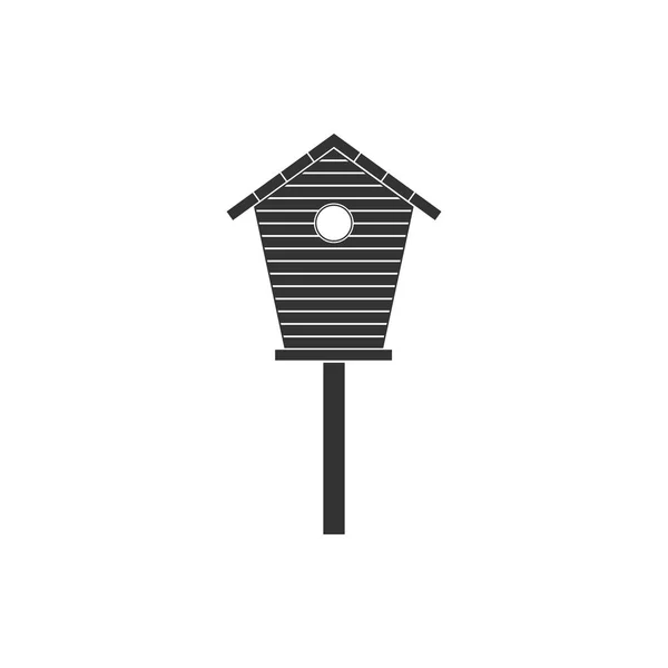 Bird house icon isolated. Nesting box birdhouse, homemade building for birds. Flat design. Vector Illustration — Stock Vector