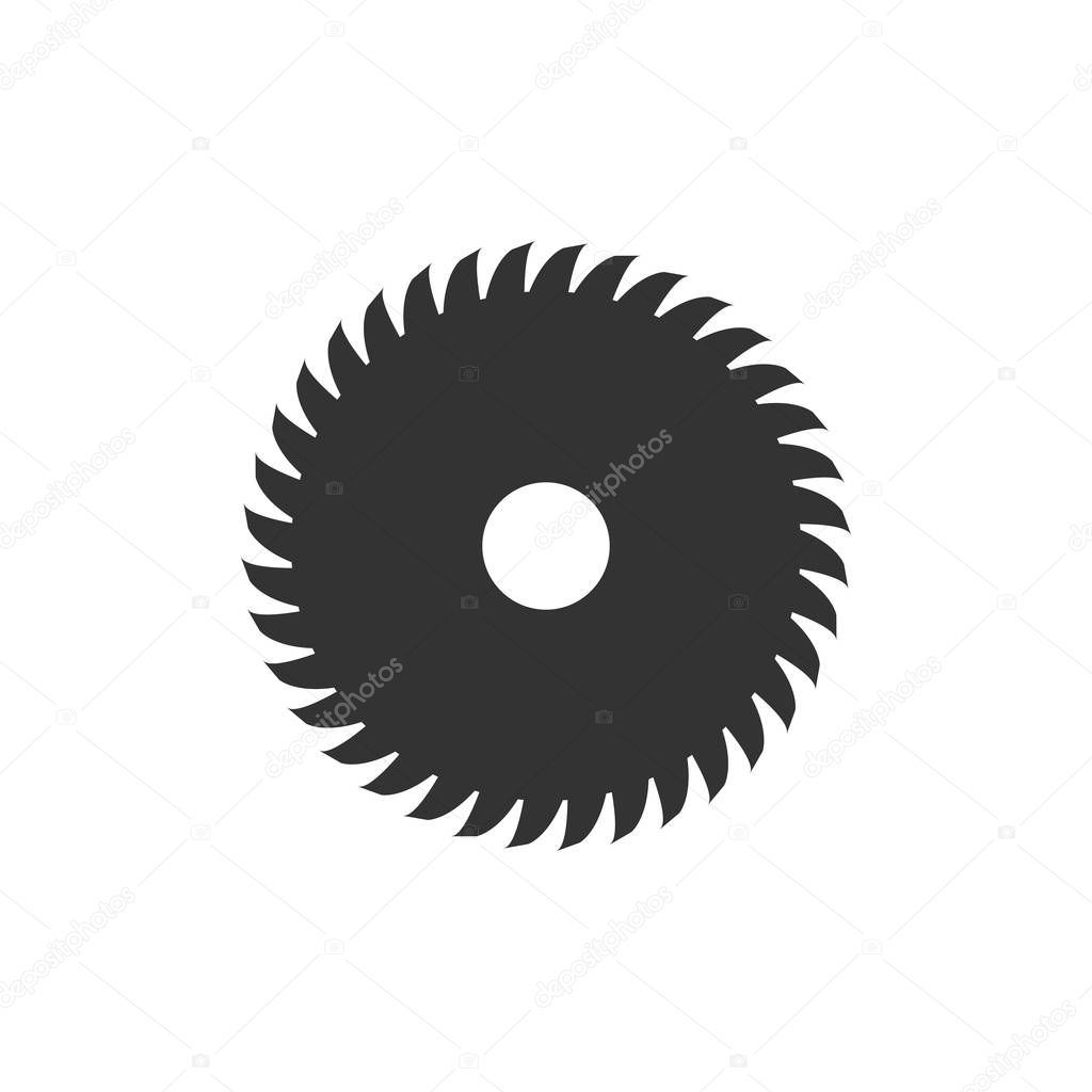 Circular saw blade icon isolated. Saw wheel. Flat design. Vector Illustration