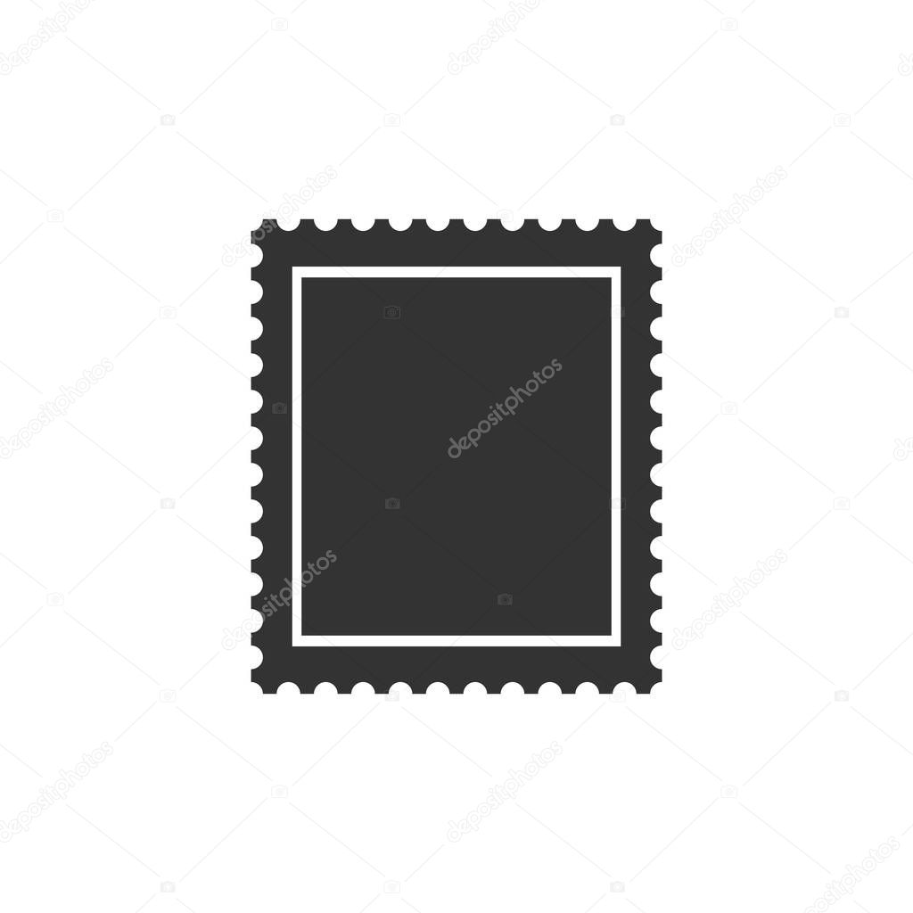 Postal stamp icon isolated. Flat design. Vector Illustration