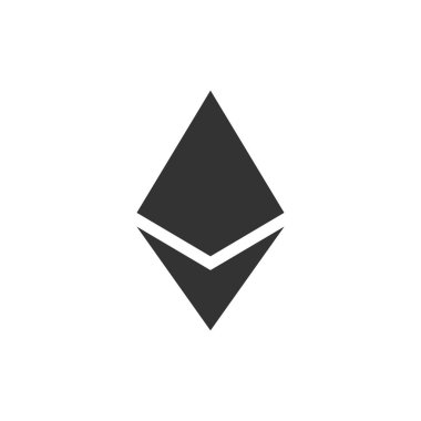 Cryptocurrency sikke Ethereum Eth simgesi izole. Fiziksel biraz para. Dijital para birimi. Altcoin sembolü. Blockchain tabanlı güvenli kripto para birimi. Düz tasarım. Vektör İllüstrasyonu