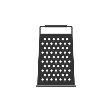 Grater simgesi izole. Mutfak sembolü. Düz tasarım. Vektör İllüstrasyonu