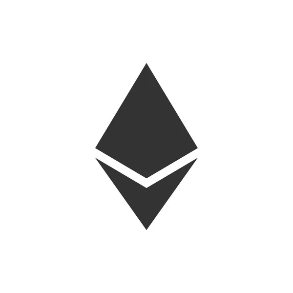 Изолированная криптовалютная монета Ethereum ETH. Физическая монета. Цифровая валюта Символ Altcoin. Безопасная криптовалюта на основе блокчейна. Плоский дизайн. Векторная миграция — стоковый вектор