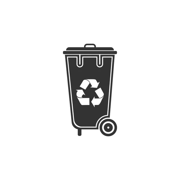 回收站与回收符号图标隔离。垃圾桶图标。平面设计。矢量插图 — 图库矢量图片