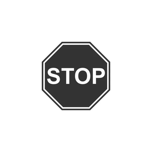 Icona stop segno isolato. Simbolo di stop di segnalazione stradale. Design piatto. Illustrazione vettoriale — Vettoriale Stock