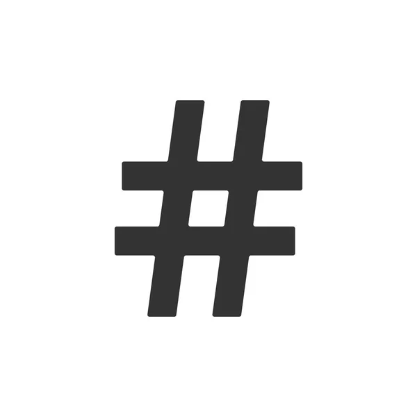 Ikona hashtag na białym tle. Symbol mediów społecznościowych. Modern UI nawigacji internetowej. Płaska konstrukcja. Ilustracja wektorowa — Wektor stockowy
