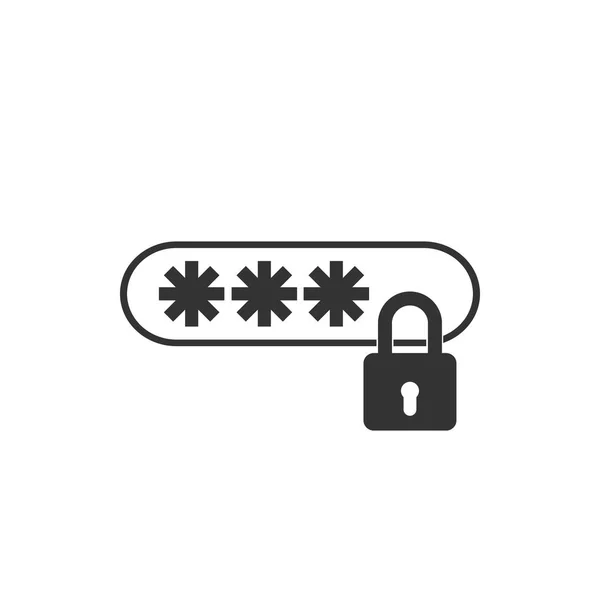 Иконка защиты паролем. Плоский дизайн. Векторная миграция — стоковый вектор