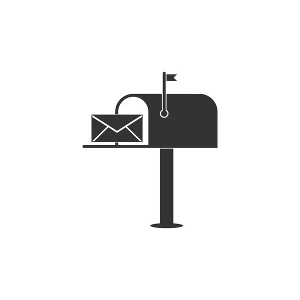 Öppna brevlådan med en kuvertikon isolerad. Platt design. Vektor illustration — Stock vektor