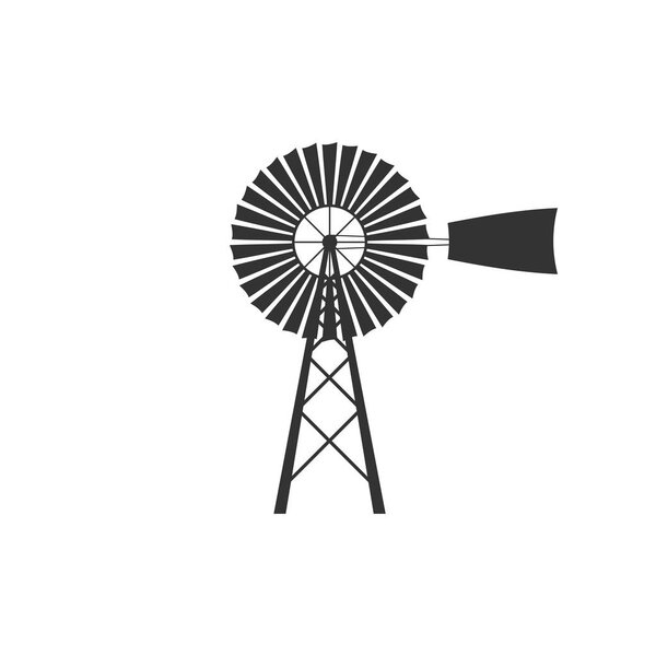 Windmill icon isolated. Flat design. Vector Illustration