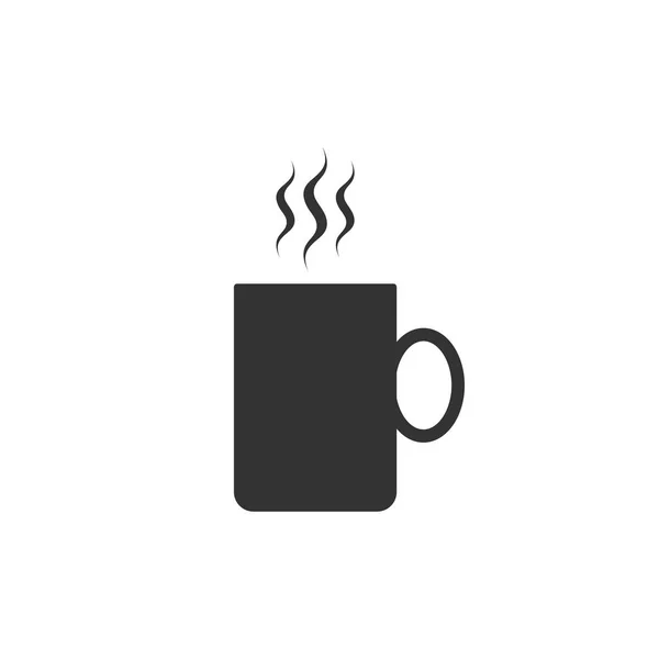 咖啡杯平面图标隔离。茶杯热饮咖啡。平面设计。矢量插图 — 图库矢量图片