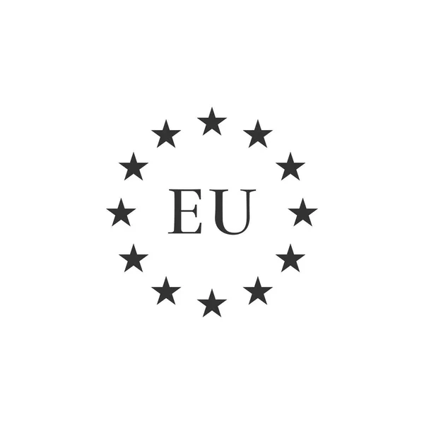 Isolement du drapeau de l'Union européenne. Symbole du cercle européen. Agitant le drapeau de l'UE. Design plat. Illustration vectorielle — Image vectorielle