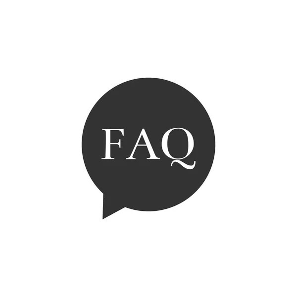 Speech bubble with text FAQ information icon isolated. Circle button with text FAQ. Flat design. Vector Illustration — Stock Vector