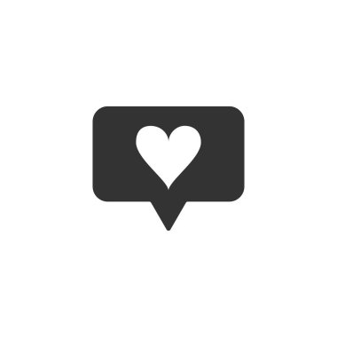 Gibi ve kalp simgesi izole. Karşı Bildirim Simgesi. Takipçi Insta. Düz tasarım. Vektör İllüstrasyonu