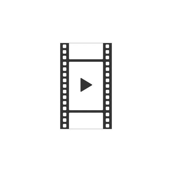 Εικονίδιο "αναπαραγωγή βίντεο" απομονωμένο. Ταινία με πινακίδα. Επίπεδη σχεδίαση. Απεικόνιση διανυσματικών φορέων — Διανυσματικό Αρχείο