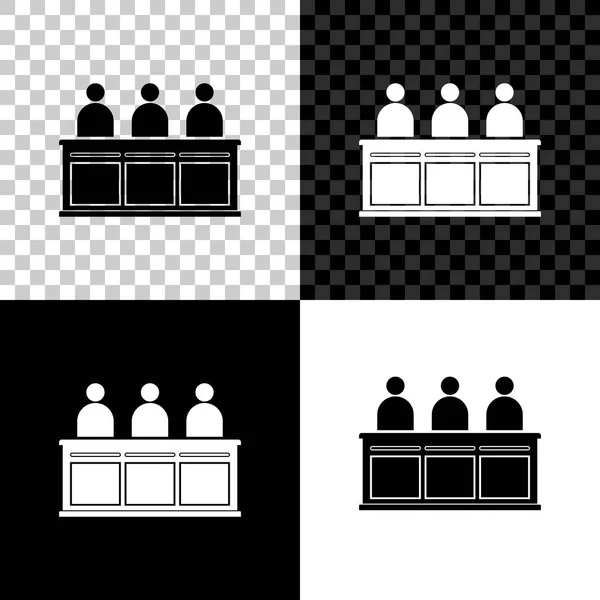 Jüri simgesi siyah, beyaz ve saydam arka planda izole edilmiştir. Vektör İllüstrasyonu