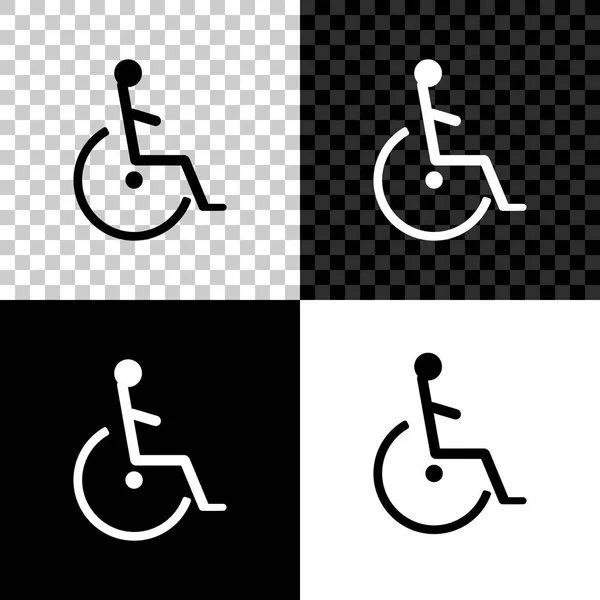 Disabled handicap icon isolated on black, white and transparent background. Wheelchair handicap sign. Vector Illustration — Stock Vector