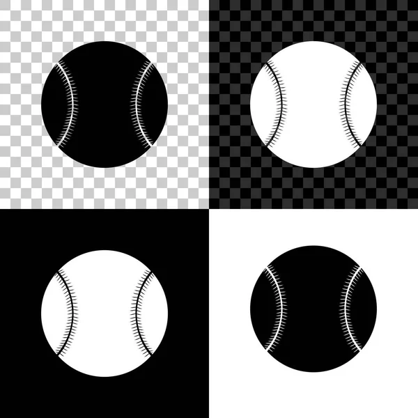 Baseball ball icon isolated on black, white and transparent background. Vector Illustration