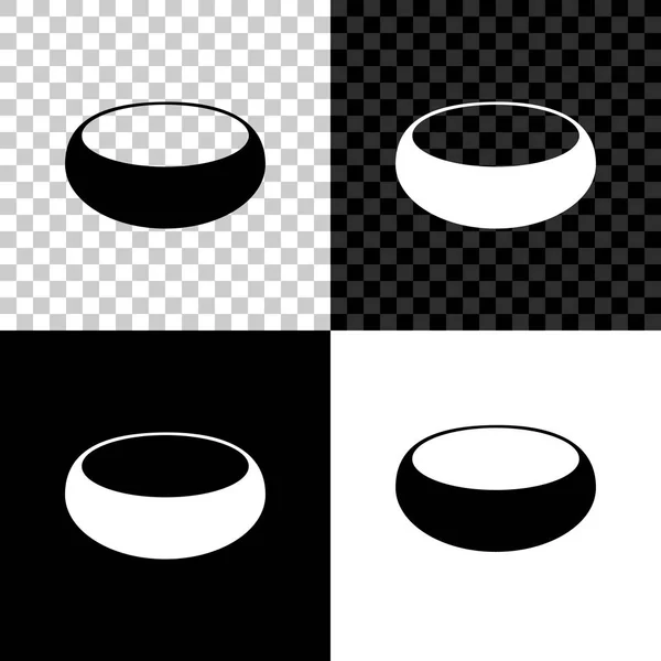 Kom icoon geïsoleerd op zwart, wit en transparante achtergrond. Vector illustratie — Stockvector