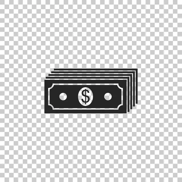 Papel moeda dólares americanos ícone de dinheiro isolado em fundo transparente. Empilhamento de notas de dinheiro com ícone de dólar. Moeda de conta. Design plano. Ilustração vetorial — Vetor de Stock