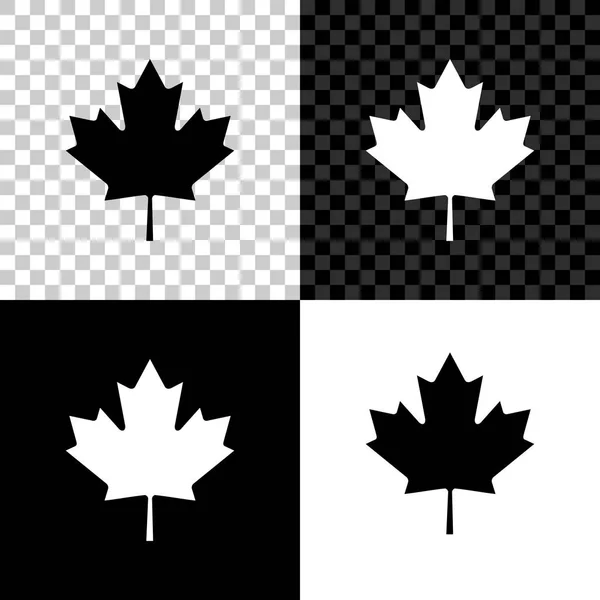 Ícone de folha de bordo canadense isolado em fundo preto, branco e transparente. Canadá folha de bordo símbolo. Ilustração vetorial —  Vetores de Stock