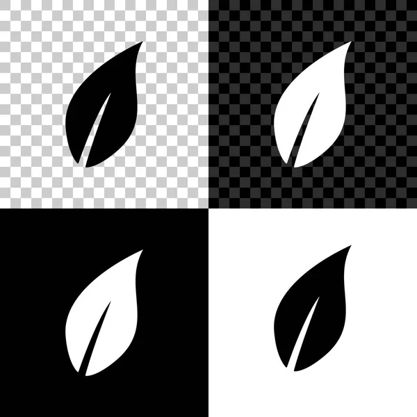 Blad pictogram geïsoleerd op een zwarte, witte en transparante achtergrond. Vector illustratie — Stockvector