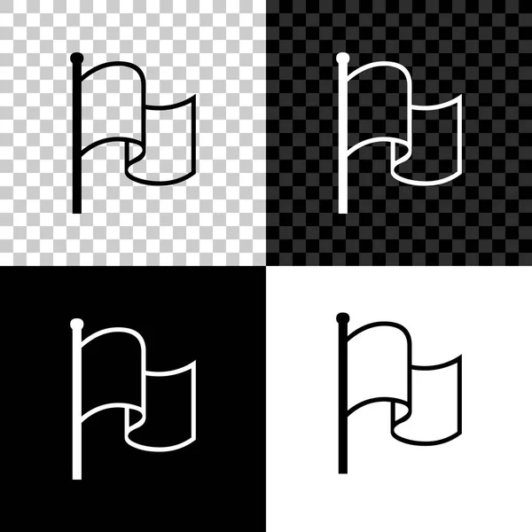 Icona a bandiera isolata su sfondo nero, bianco e trasparente. Illustrazione vettoriale — Vettoriale Stock