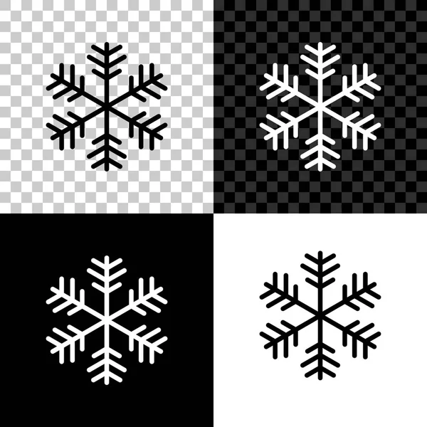 Icona fiocco di neve isolata su sfondo nero, bianco e trasparente. Illustrazione vettoriale — Vettoriale Stock