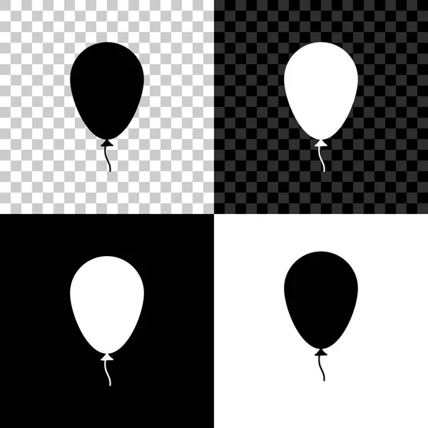 Balon z ikoną wstążki izolowany na czarnym, białym i przezroczystym tle. Ilustracja wektorowa — Wektor stockowy