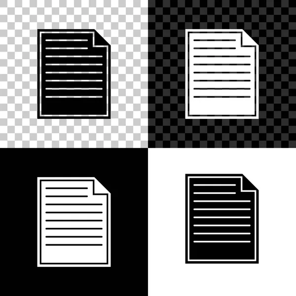 Document pictogram geïsoleerd op een zwarte, witte en transparante achtergrond. Bestandspictogram. Controlelijstpictogram. Bedrijfsconcept. Vector illustratie — Stockvector