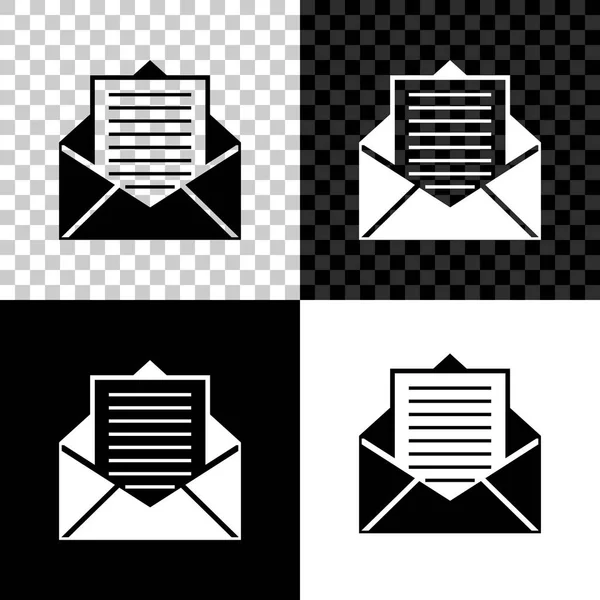Icône Mail et e-mail isolée sur fond noir, blanc et transparent. E-mail du symbole de l'enveloppe. Signe de message électronique. Illustration vectorielle — Image vectorielle