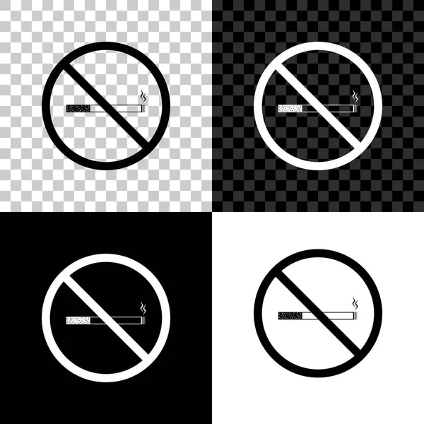 Geen rook pictogram geïsoleerd op een zwarte, witte en transparante achtergrond. Sigaretten symbool. Vector illustratie — Stockvector