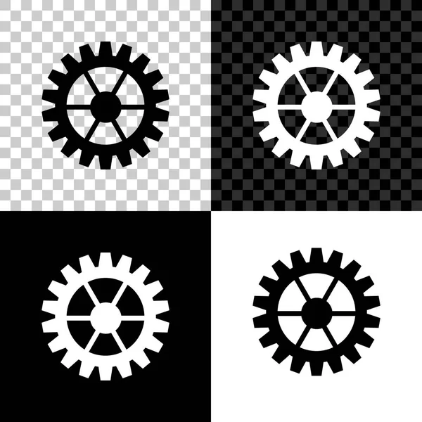 Gear icon isolated on black, white and transparent background. Cogwheel gear settings sign. Cog symbol. Vector Illustration