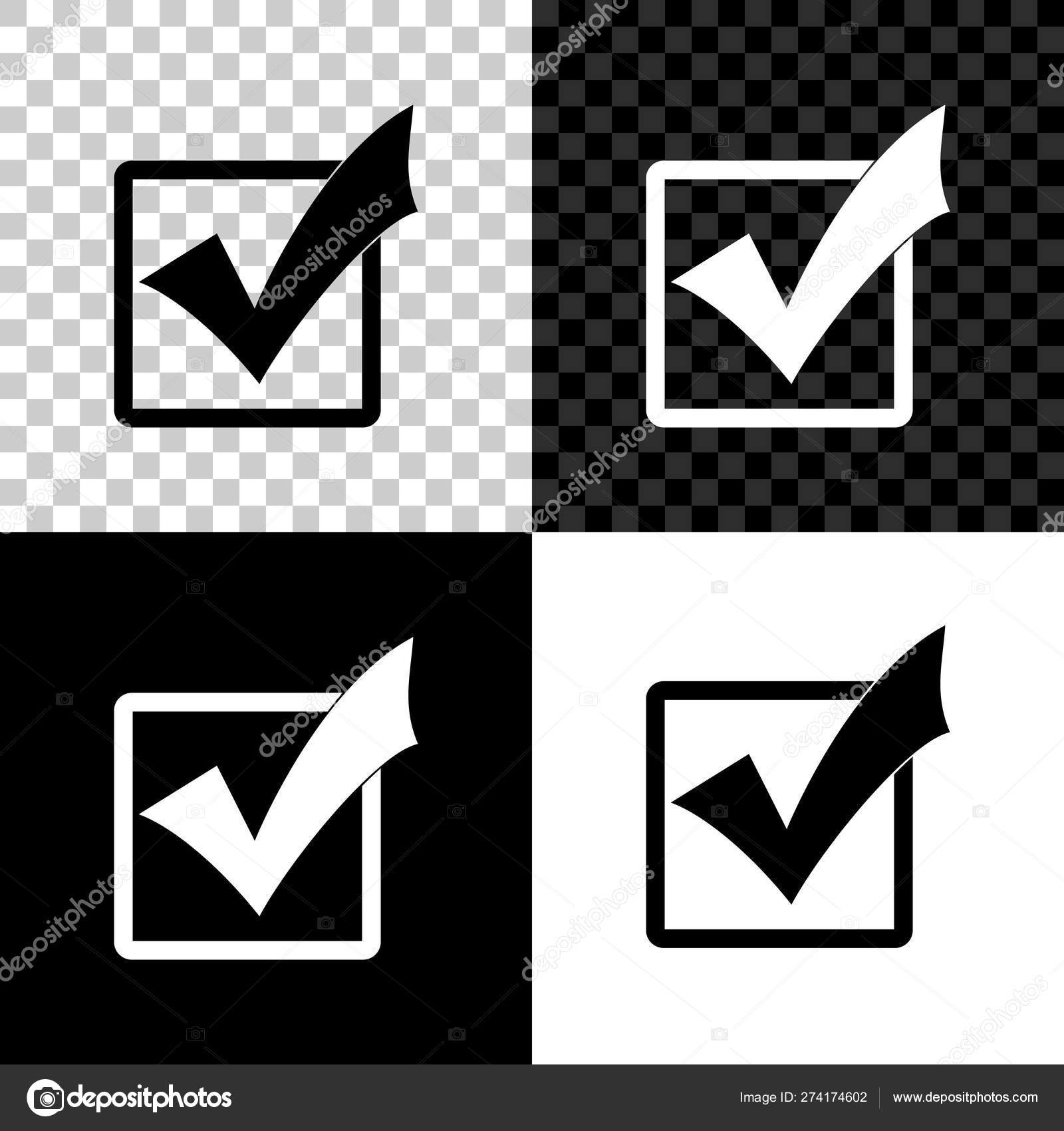 Check mark in a box icon isolated on black, white and transparent  background. Tick symbol. Check list button sign. Vector Illustration Stock  Vector by ©mingirov.gmail.com 274174602