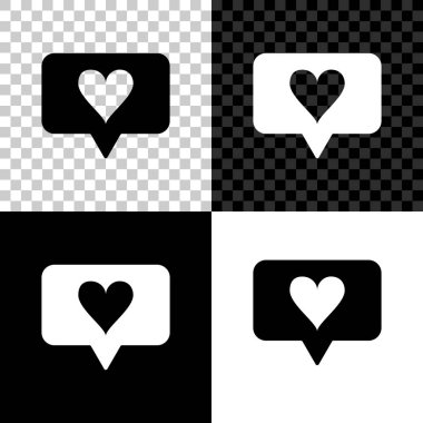 Gibi ve kalp simgesi siyah, beyaz ve şeffaf arka planda izole. Sayaç bildirim simgesi. Takipçisi Insta. Vektör Illustration