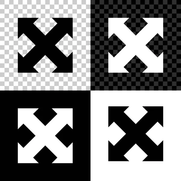 Стрілки в чотирьох напрямках ізольовані на чорному, білому і прозорому тлі. Векторна ілюстрація — стоковий вектор