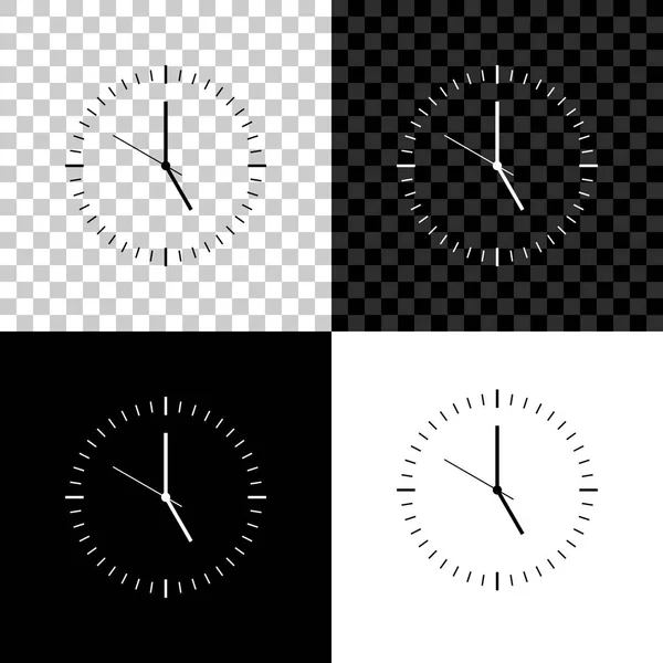 Icono del reloj aislado sobre fondo negro, blanco y transparente. Icono de tiempo. Ilustración vectorial — Archivo Imágenes Vectoriales