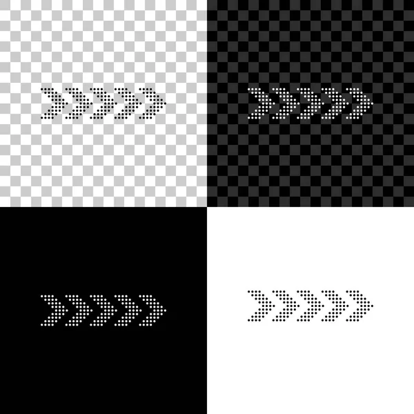 Stippen pijl icoon geïsoleerd op zwart, wit en transparante achtergrond. Vector illustratie — Stockvector