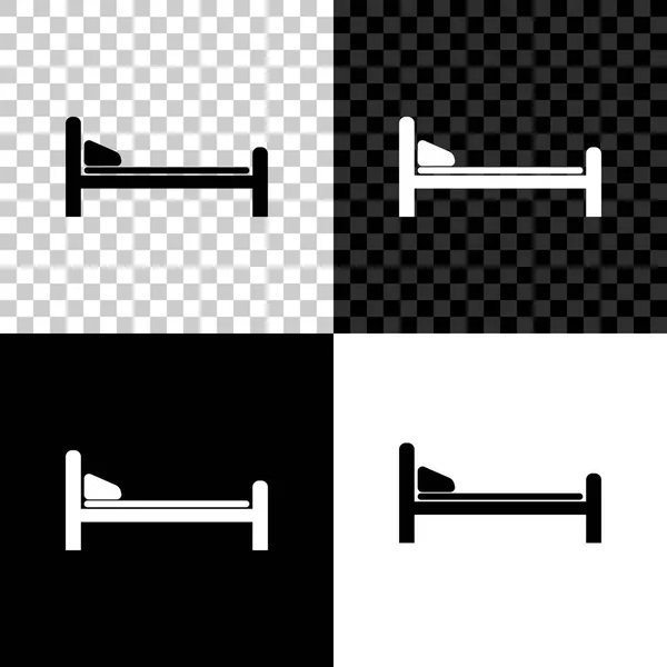 Hospital Bed icon isolated on black, white and transparent background. Vector Illustration