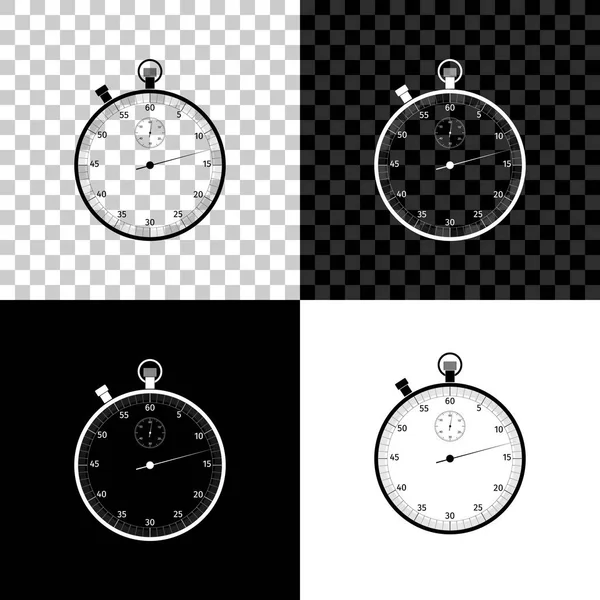 Κλασικό εικονίδιο χρονόμετρο απομονώνεται σε μαύρο, λευκό και διαφανές φόντο. Εικονίδιο χρονομέτρου. Πινακίδα χρονομέτρου. Απεικόνιση διανυσματικών φορέων — Διανυσματικό Αρχείο