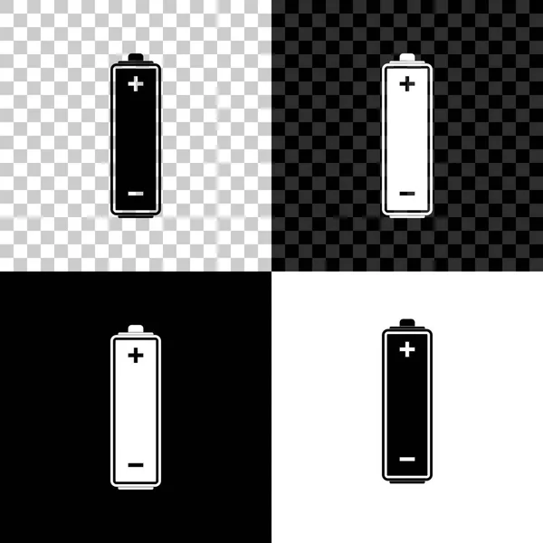 在黑色、白色和透明背景上隔离的电池图标。矢量插图 — 图库矢量图片