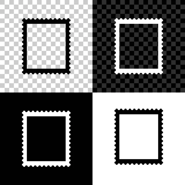 Poststempelsymbol isoliert auf schwarzem, weißem und transparentem Hintergrund. Vektorillustration — Stockvektor