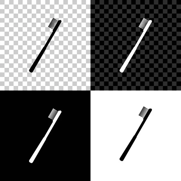 Tandenborstel icoon geïsoleerd op zwart, wit en transparante achtergrond. Vector illustratie — Stockvector