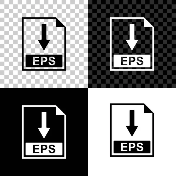 Documentpictogram EPS-bestand. Download EPS knop icoon geïsoleerd op zwart, wit en transparante achtergrond. Vector illustratie — Stockvector